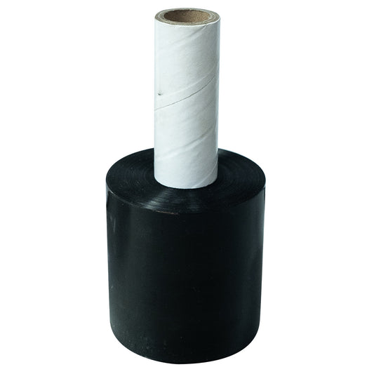 Film stretch negro con mango para embalaje seguro y fácil manejo
