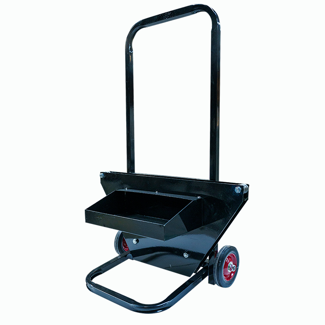 Carro dispensador para rollo de zuncho de acero, uso industrial
