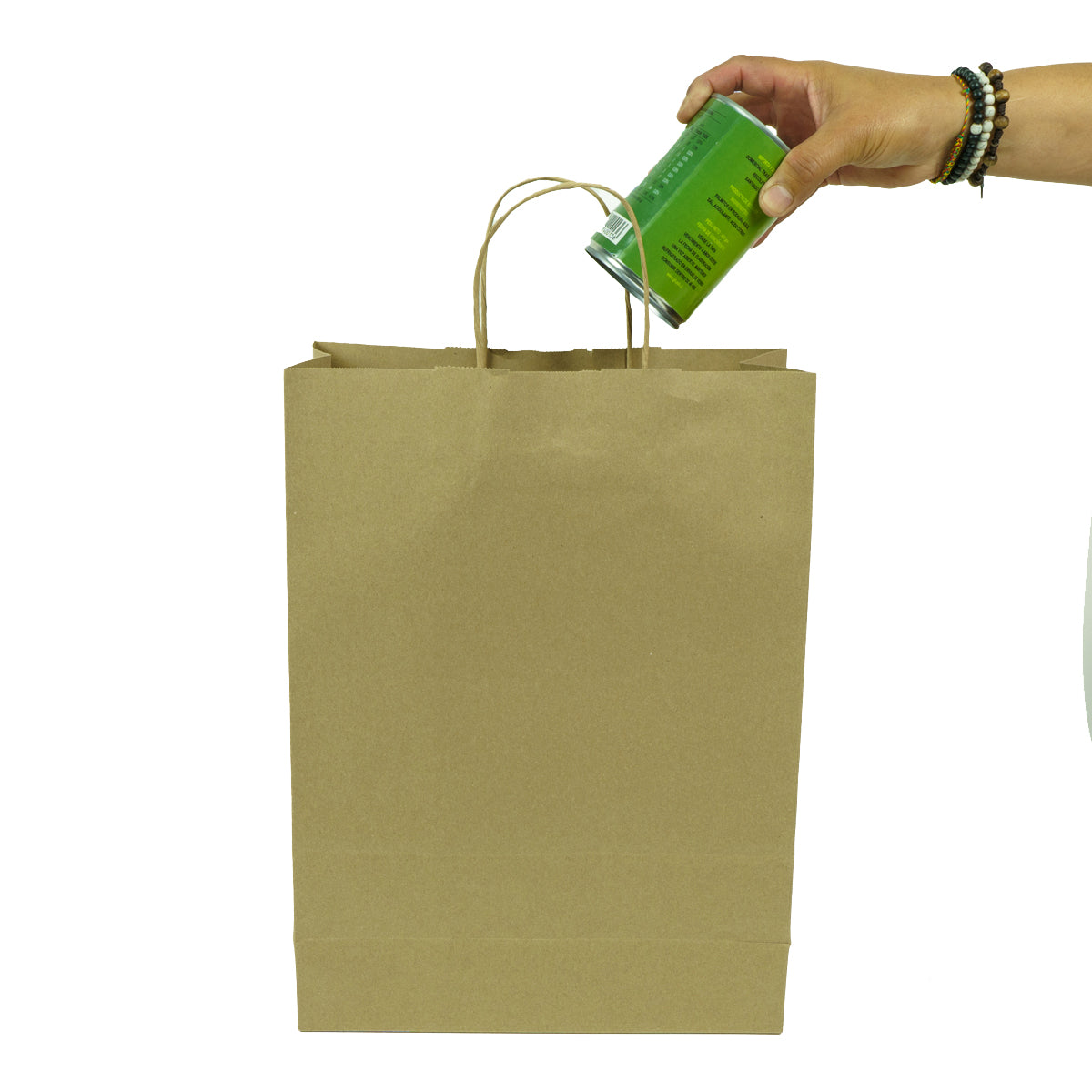 Bolsa de papel Kraft grande, pack de 25 unidades para embalaje ecológico Alto: 45 cm, Ancho: 34 cm , Fuelle: 13 cm , Capacidad: 20 litros aprox.