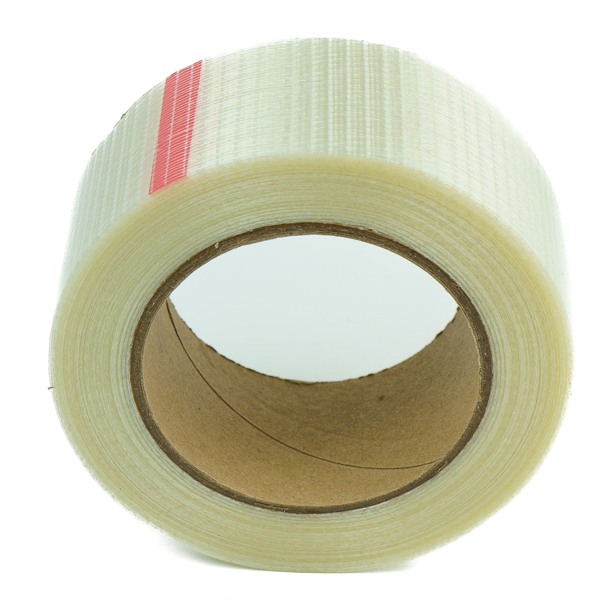 Cinta Filament 48 Mm X 40 Mts para exportación o fijación de productos metálicos como tubos, perfiles u otros materiales con volumen o peso elevado.