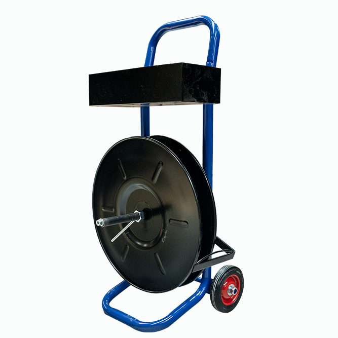 Carro dispensador para zuncho plástico, ideal para embalaje y logística