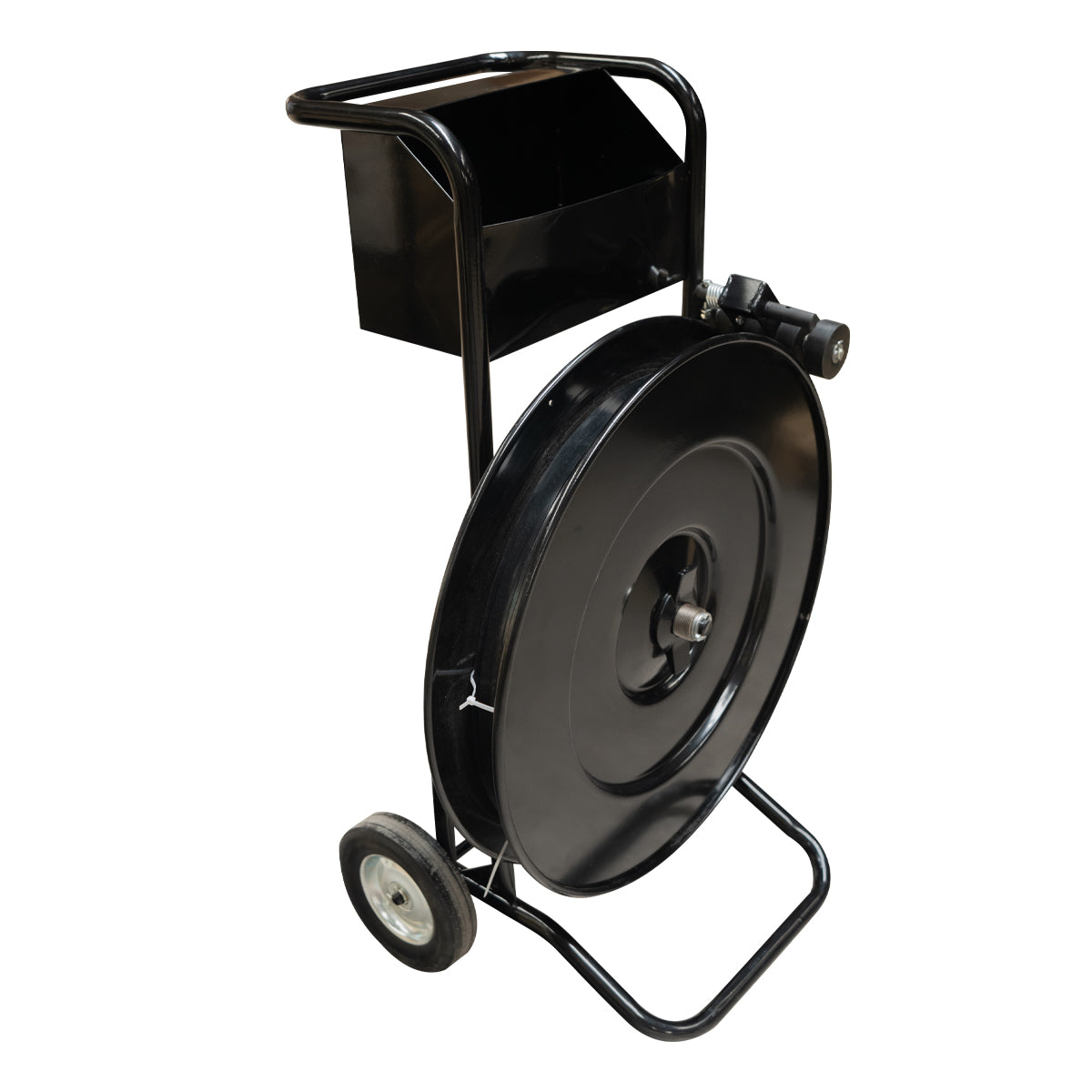 Carro dispensador para bobina de zuncho de acero, uso industrial y logística