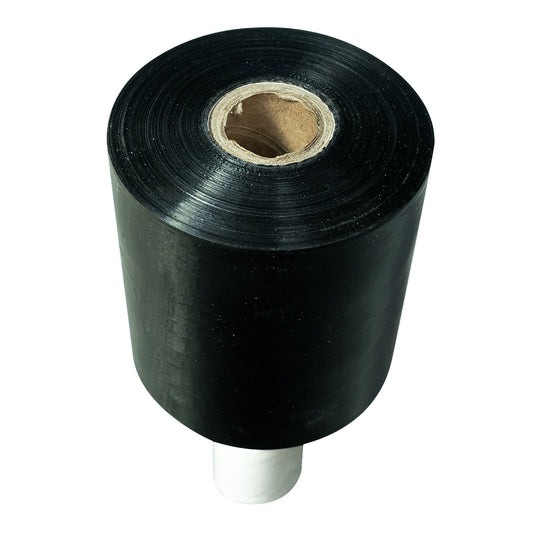 Film stretch negro con mango para embalaje seguro y fácil manejo
