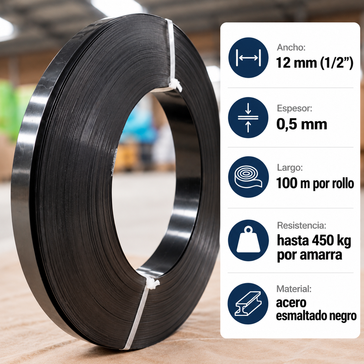 Zuncho Acero 1/2 - 100 Mts