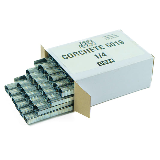 Corchete 5019 - 1/4" - 5.000 Unidades  galvanizado para cierre de zuncho plástico y PET