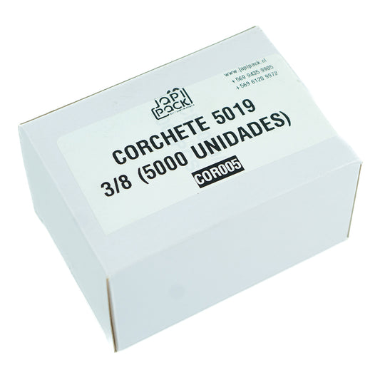 Corchete 5019 - 3/8" - 5.000 Unidades  galvanizado para cierre de zuncho plástico y PET