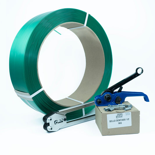 Kit Enzunchador Zuncho Pet 1/2" pulgadas para embalaje seguro