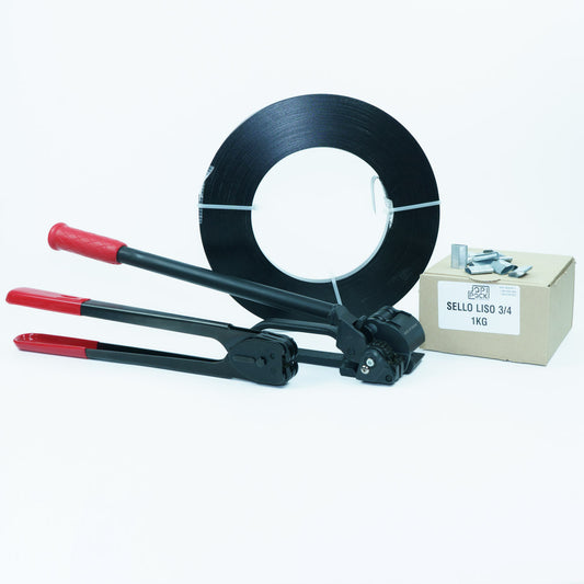 Kit Enzunchador Zuncho Metálico 3/4" - 100 Mts   pulgadas recto para embalaje
