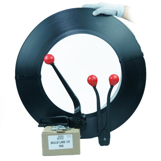 Kit Enzunchador Zuncho Metálico 1/2"  pulgadas recto para embalaje
