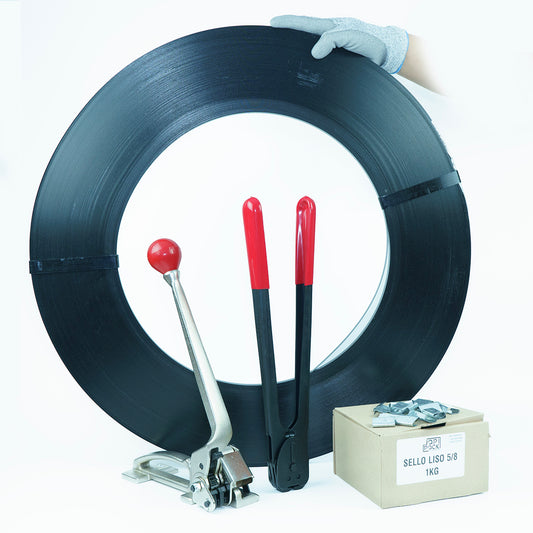 Kit Enzunchador Zuncho Metálico 5/8"  pulgadas recto para embalaje