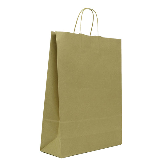 Bolsa de papel Kraft grande, pack de 25 unidades para embalaje ecológico Alto: 30 cm , Ancho: 22 cm , Fuelle: 10 cm , Capacidad: 7 litros aprox.