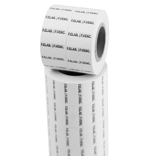 Etiqueta Motex 5500 blanca para fecha elaboración y vencimiento, pack 8.000 unidades