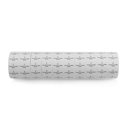 Etiqueta Motex 2316 blanca para elaboración, vencimiento y lote, pack 8.000 unidades