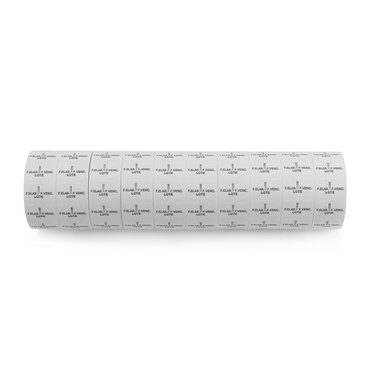 Etiqueta Motex 2316 blanca para elaboración, vencimiento y lote, pack 8.000 unidades
