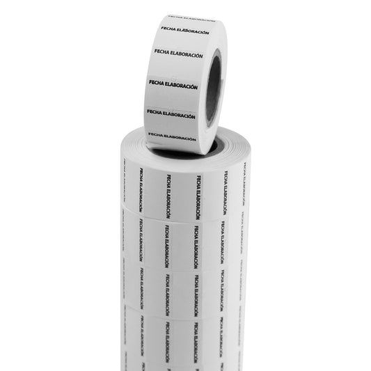 Etiqueta Motex 5500 blanca para fecha de elaboración, pack de 8.000 unidades