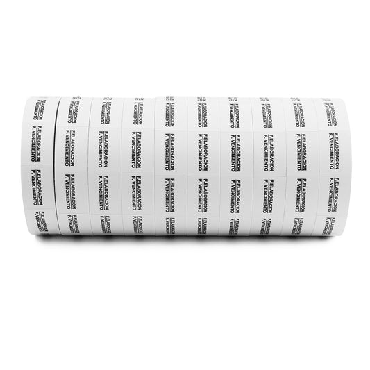 Etiqueta Motex 6600 blanca para fecha elaboración y vencimiento, 8.000 unidades