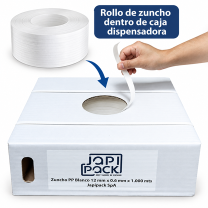 Zuncho Pp Blanco 1/2 X 0.6 Mm X 1.000 Mts