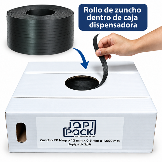 Zuncho Pp Negro 1/2 X 0.6 Mm X 1.000 Mts