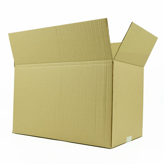 Caja de cartón corrugado 40 x 30 x 20 cm armada, vista de costado