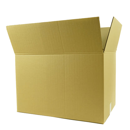 Caja de cartón corrugado 60 x 40 x 40 cm armada, con las solapas superiores abiertas