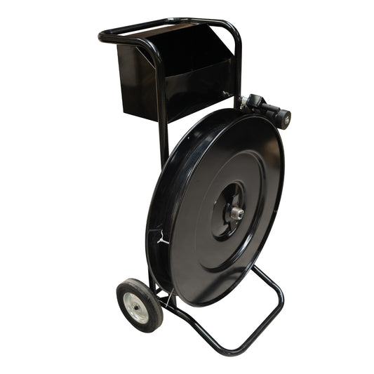Carro dispensador para bobina de zuncho de acero, uso industrial y logística