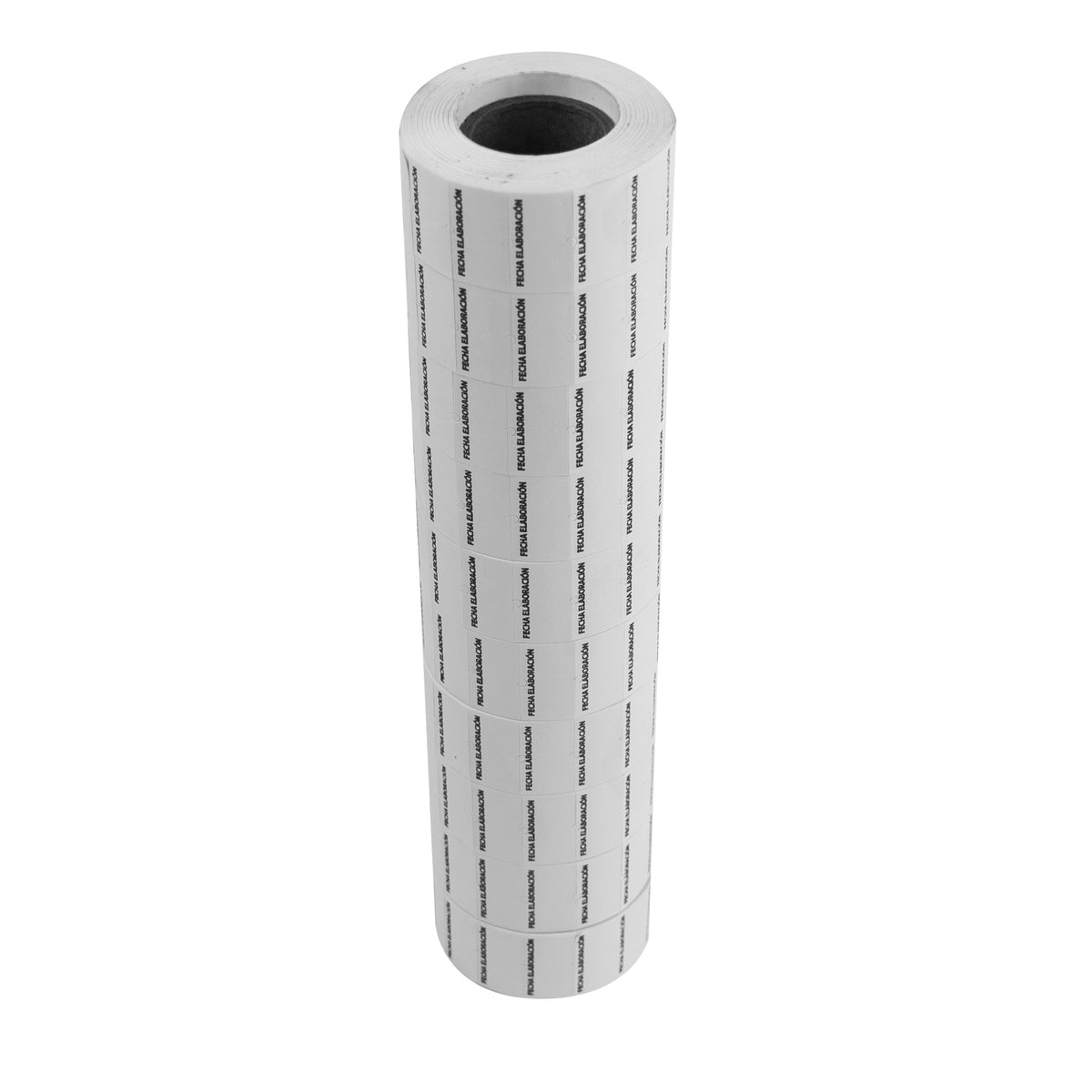 Paquete de rollos de etiquetas Motex 5500 Fecha Elaboración en posición vertical