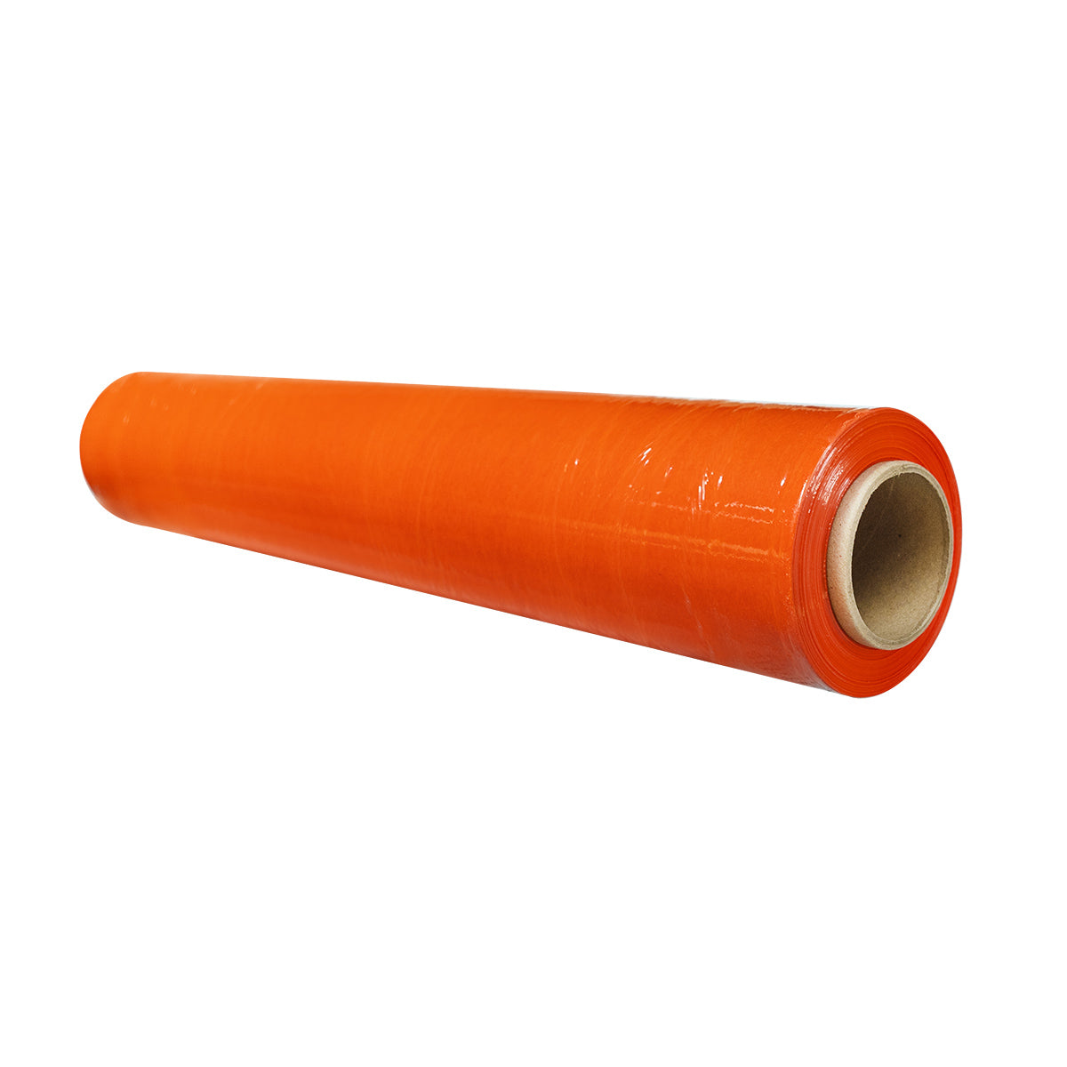 Rollo de film stretch naranjo de 50 cm y 20 micras con núcleo de cartón