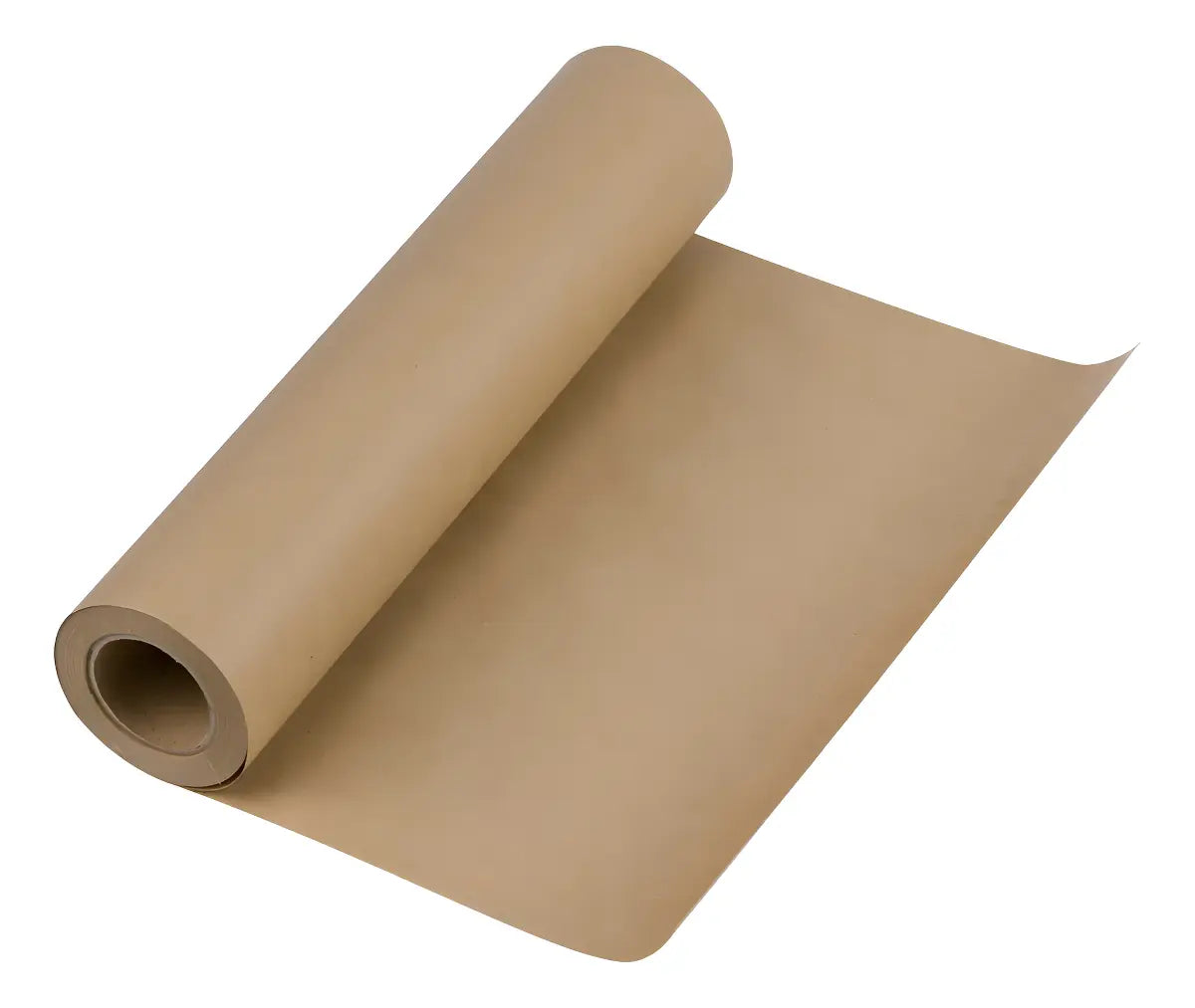 Papel kraft 40 cm desenrollado, mostrando textura y flexibilidad