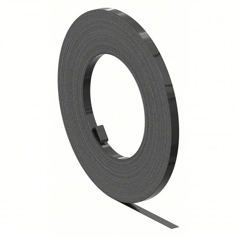 Rollo de zuncho de acero esmaltado negro de 1/2" y 100 metros