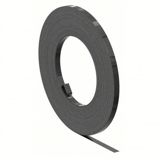 Rollo de zuncho de acero esmaltado negro de 1/2" y 100 metros