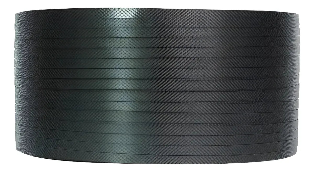 Rollo de zuncho plástico PP negro de 1/2" x 0,6 mm x 1.000 m