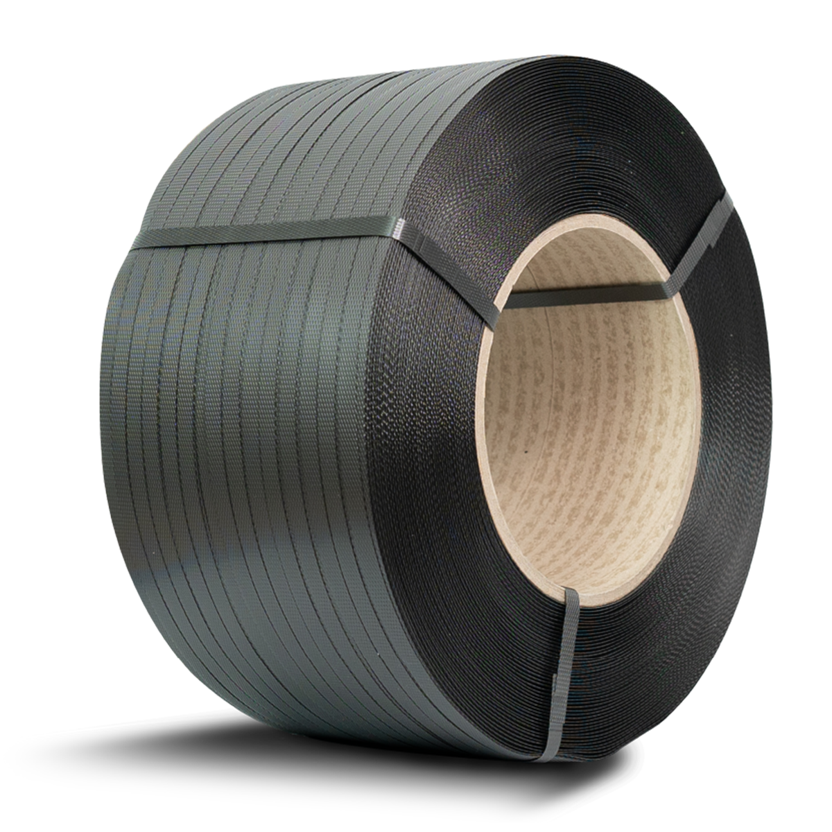 Rollo de zuncho PP negro 1/2 x 0,5 mm de 2.500 m incluido en el kit